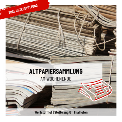 Altpapiersammlung am Wochenende