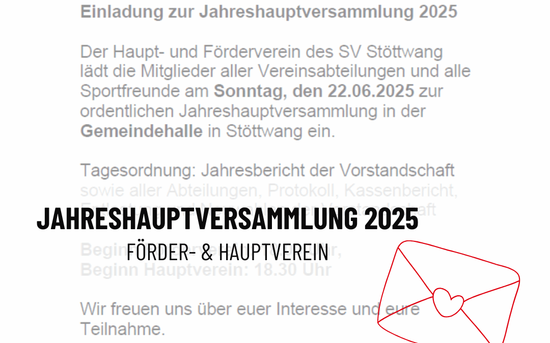 Einladung Jahreshauptversammlung 2025