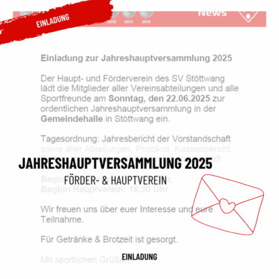 Einladung Jahreshauptversammlung 2025