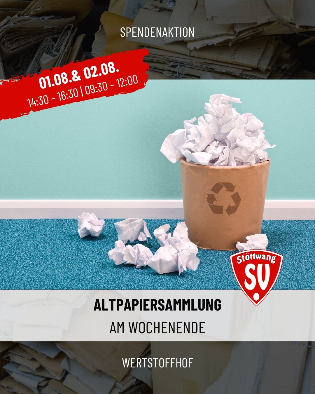 Altpapiersammlung am Wochenende