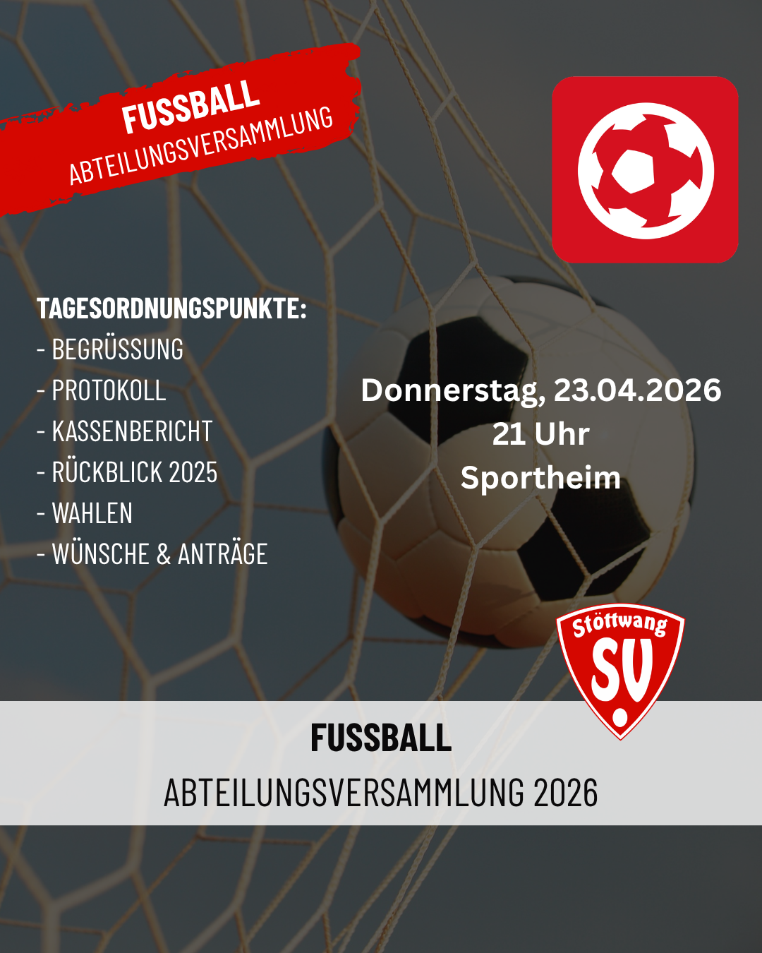 Fussball Abteilungsversammlung 2026