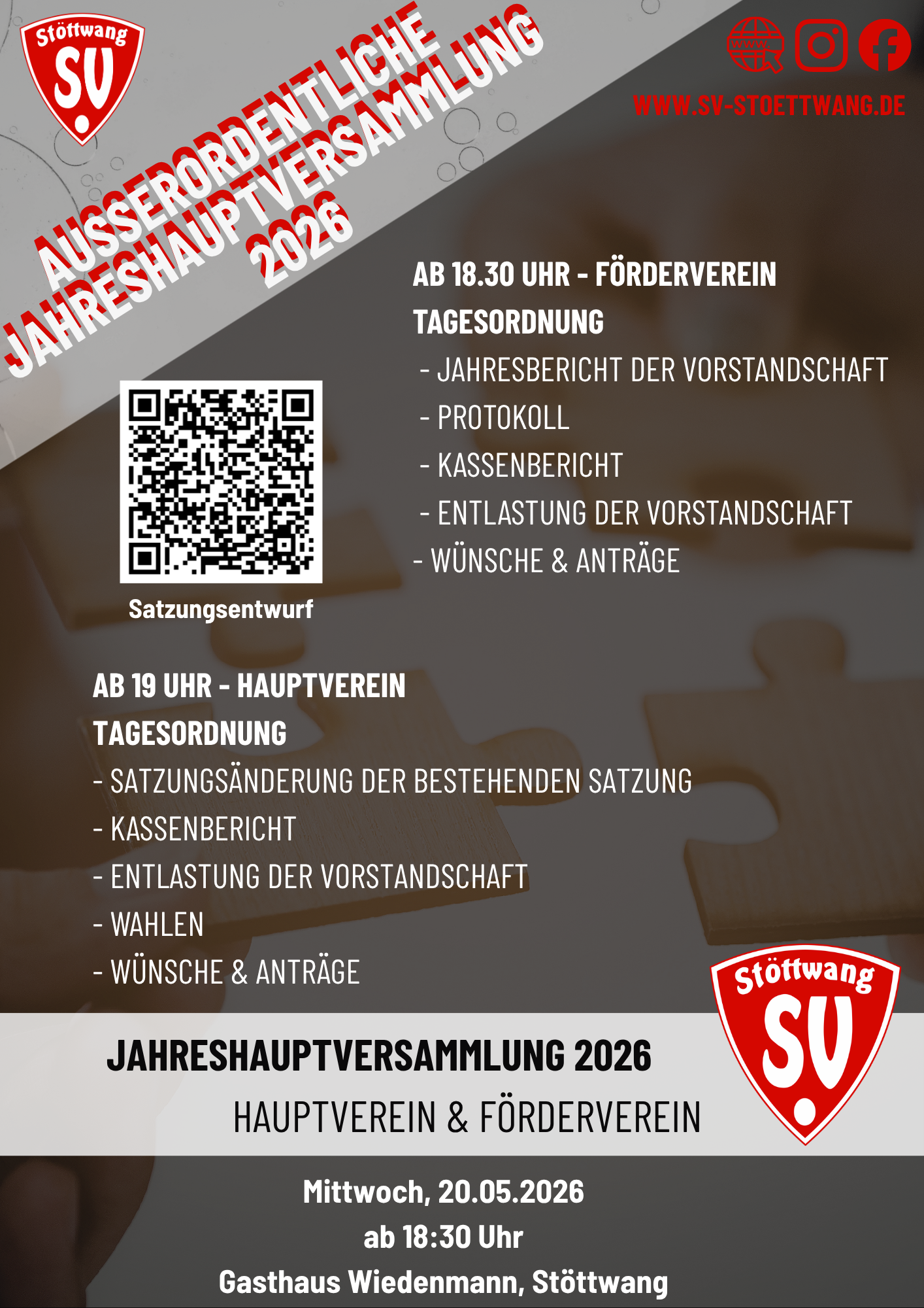 Einladung Jahreshauptversammlung 2026